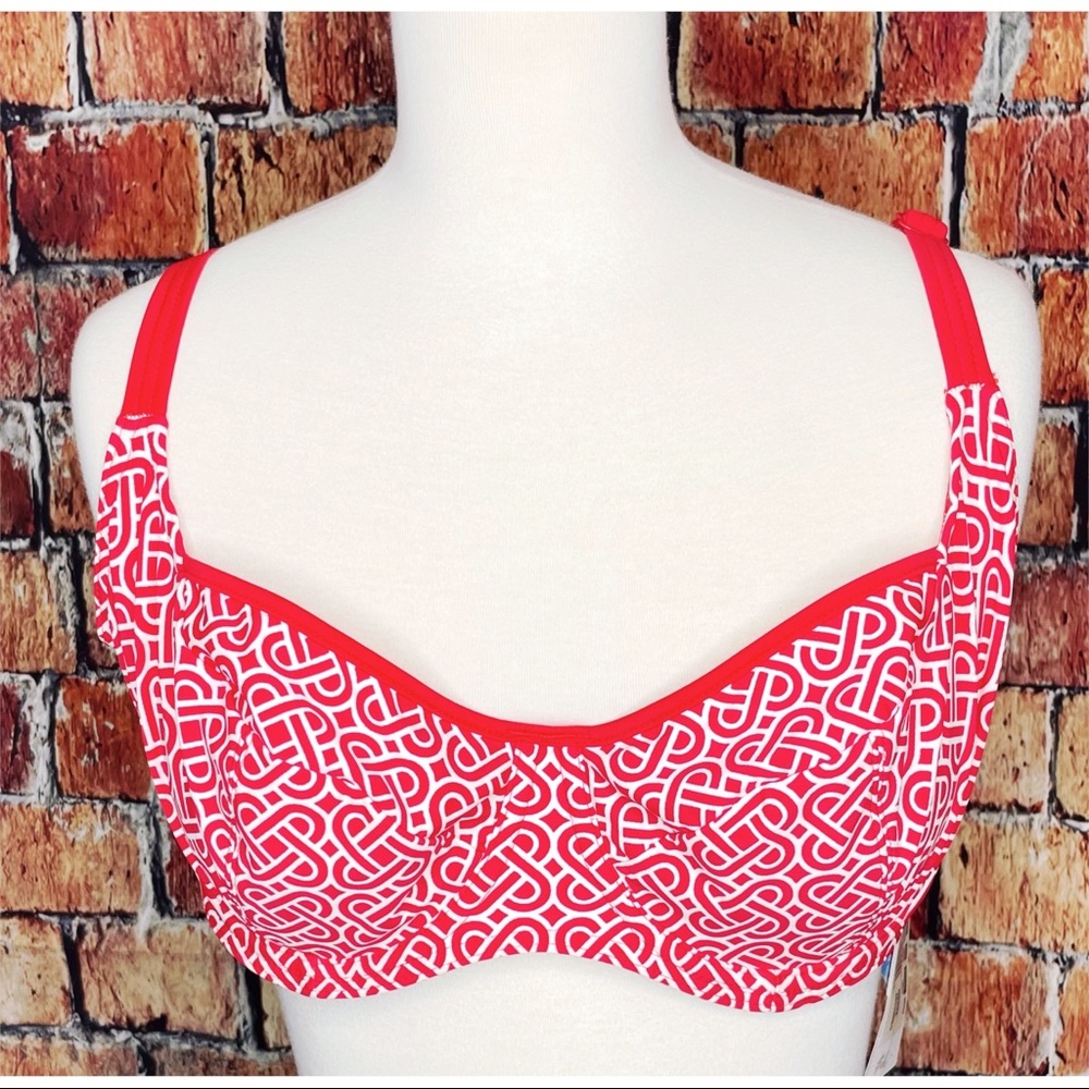NWT Freya Riviera Swim Underwire Bikini Top UK US 38DD Bralette Red White